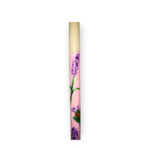 πασχαλιές σε ροζ φόντο/ λαμπάδα/ κύλινδρος/ 40 εκ./ ζωγραφισμένη - λουλούδια, λαμπάδες, για παιδιά, για ενήλικες, για εφήβους - 2
