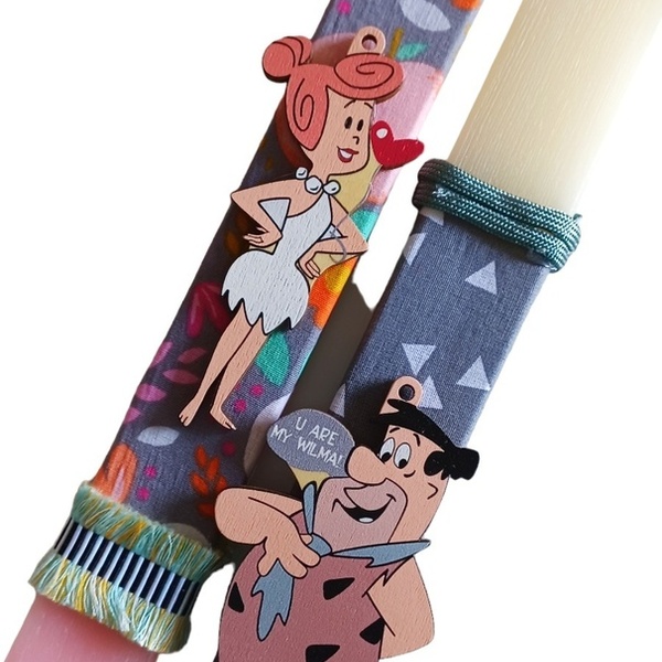Σετ αρωματικές λαμπάδες για ζευγάρι 30cm Φλινστουν Φρεντ και Βίλμα Flintstone - λαμπάδες, ζευγάρια, ήρωες κινουμένων σχεδίων, φθηνά - 4