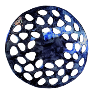 Κυανές Οπές (Ruptures in Azure) - Κεραμική πιατέλα - σπίτι, πηλός, κεραμικό, διακοσμητικά