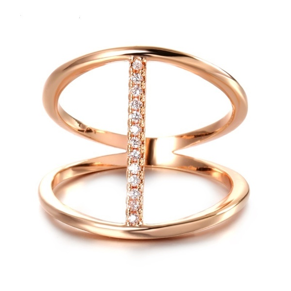 Ατσάλινο Γυναικείο Δαχτυλίδι TILOS σε χρώμα ροζ χρυσό ,μέγεθος 10 - ατσάλι, σταθερά, για γάμο