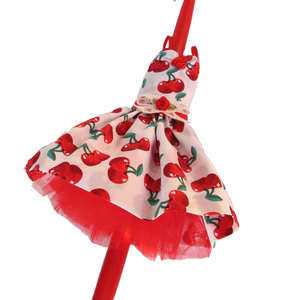Λαμπάδα με φόρεμα "Κεράσια" κόκκινο κερί 40cm - κορίτσι, λαμπάδες, για παιδιά, πρώτο Πάσχα