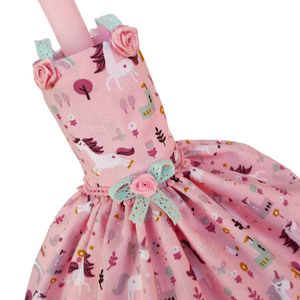 Λαμπάδα με βαμβακερό φόρεμα "Unicorn" με ροζ κερί 40cm - κορίτσι, λαμπάδες, μονόκερος, για παιδιά - 4