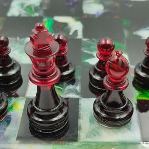 Χειροποίητο παιχνίδι σκάκι από υγρό γυαλί - 3