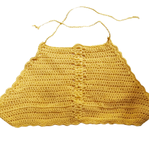 Bikini top SUNSET (yellow) - βαμβάκι, crop top