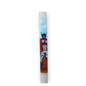 Ήρωας Ρομποτ σετ / λαμπάδα με λαμπαδόκουτο/ πλακέ/ 37,5 εκ./ ζωγραφισμένη/ κουτί/ ξύλινο/ 47 εκ. - λαμπάδες, σετ, για παιδιά, για εφήβους, ήρωες κινουμένων σχεδίων - 2