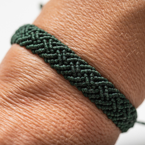 Μακραμέ βραχιόλια ανδρικά σκούρο πράσινο, χειροποίητα βραχιόλια γυναίκα - Macrame bracelet mens dark green, handmade bracelet womens - νήμα, μακραμέ, boho, χεριού, αυξομειούμενα - 2