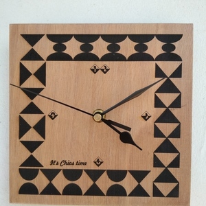 ΧΙΟΣ - ξύλινο ρολόι τοίχου 30X30 εκ - ξύλο, τοίχου