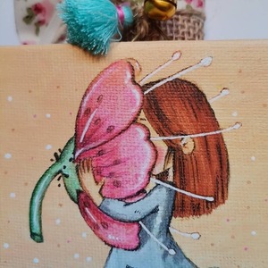 Χειροποίητη αρωματική λαμπάδα με καδράκι για κορίτσι - κορίτσι, λουλούδια, λαμπάδες, για παιδιά, για εφήβους - 3