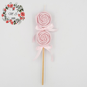 Λαμπάδα Ροζ Τριαντάφυλλα Σόγιας - αρωματικές λαμπάδες, δώρο πάσχα, νονοί, κερί σόγιας, 100% φυτικό - 2