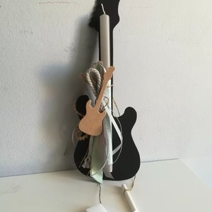 Λαμπάδα με μαυροπίνακα και μαγνητάκι ηλεκτρική κιθάρα - λαμπάδες, για παιδιά, για ενήλικες, για εφήβους - 2