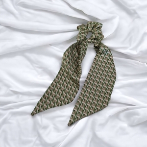 Scrunchie σε πράσινο χρώμα - ύφασμα, δώρο έκπληξη, σατεν scrunchies - 2