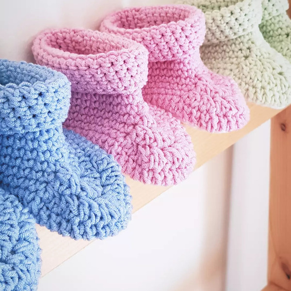 Baby booties/ Βρεφικά μποτάκια- πλεκτά - κορίτσι, crochet, βρεφικά - 2