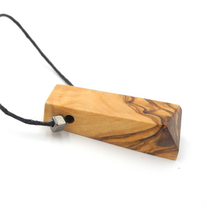 Ανδρικό χειροποίητο κολιέ surf style μοναδικό, απο ξύλο ελιάς 4,4 x 1,6 x 1,2 εκ. - ξύλο, κολιέ - 3