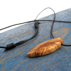 Ανδρικό χειροποίητο κολιέ surf style μοναδικό, απο ξύλο ελιάς 5 x 1,5 cm - ξύλο, κολιέ - 5