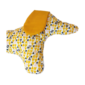 Μαξιλαράκι σκυλάκι με γεωμετρικό μοτίβο σε κίτρινο χρώμα - κορίτσι, αγόρι, σκυλάκι, μαξιλάρια, ζωάκια - 3