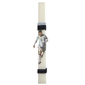 Λαμπάδα αρωματική σε λευκό χρώμα με ξύλινη φιγούρα Messi, 32 εκ. - αγόρι, λαμπάδες, για παιδιά, για ενήλικες, για εφήβους - 3