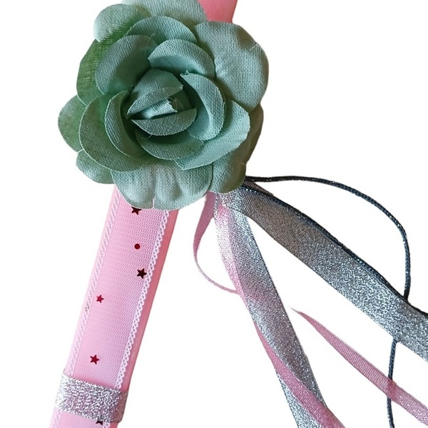 Αρωματική λαμπάδα 30cm με λουλούδι - τριαντάφυλλο, λαμπάδες, για παιδιά, παιχνιδολαμπάδες - 2