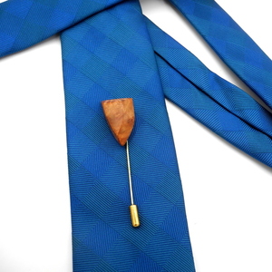 Καρφίτσα γραβάτας χειροποίητη, μοναδική, απο ξύλο ελιάς 3 x 2 εκ. - ξύλο - 4