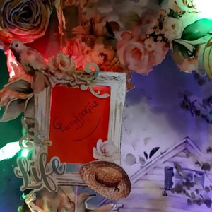 Παράθυρο με θέα ☺ - κορίτσι, λουλούδια, αερόστατο, διακοσμητικά - 4