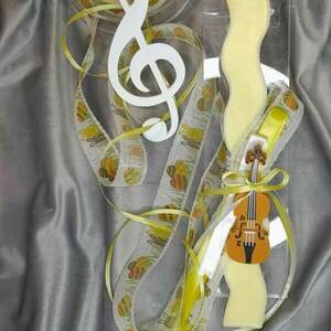 Χειροποίητη Αρωματική Λαμπάδα Από Φυτικό Κερί Σόγιας 24εκ. Με Διακοσμητικό Βιολί Usb16Gb - λαμπάδες, για παιδιά, για ενήλικες, για εφήβους - 2