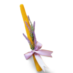 Χειροποίητη λαμπάδα 35cm από φυσικό μελισσοκέρι - κορίτσι, λουλούδια, λαμπάδες, για ενήλικες, για εφήβους