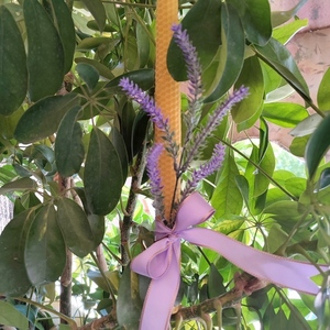 Χειροποίητη λαμπάδα 35cm από φυσικό μελισσοκέρι - κορίτσι, λουλούδια, λαμπάδες, για ενήλικες, για εφήβους - 2