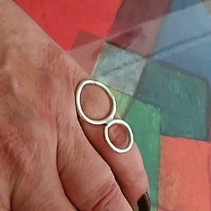"Okto Ring" - chevalier, ασήμι 925, γεωμετρικά σχέδια, σταθερά, φθηνά - 4