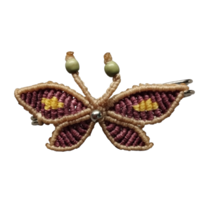 Καρφίτσα πεταλούδα μακραμέ - κορδόνια