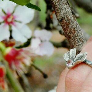 Ασημένιο Δαχτυλίδι - watch me blossom III - ασήμι 925, χειροποίητα, λουλούδι, σταθερά, άνοιξη - 2