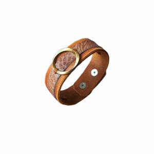 Unisex Καφέ Δερμάτινο Βραχιόλι Mobius Ring, 19Χ2 εκ - δέρμα, charms, επιχρυσωμένα, άπειρο, unisex gifts
