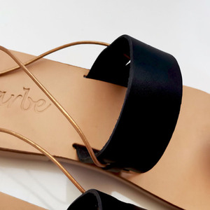 Handmade Leather Sandal : Vrisida - δέρμα, αρχαιοελληνικό, φλατ, ankle strap - 3