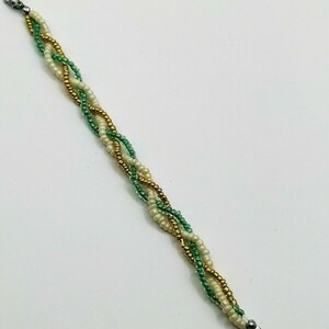 Turquoise Seed Beads Bracelet - χάντρες, boho, χεριού, αυξομειούμενα