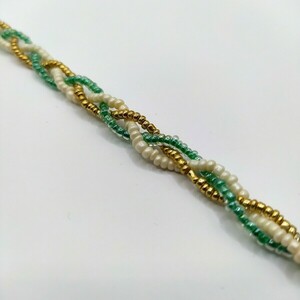 Turquoise Seed Beads Bracelet - χάντρες, boho, χεριού, αυξομειούμενα - 5