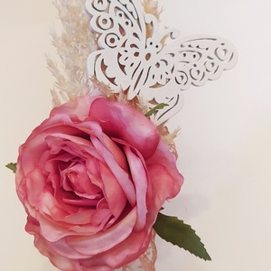 Λαμπάδα ρομαντική με τριαντάφυλλο - κορίτσι, λουλούδια, λαμπάδες, για ενήλικες, για εφήβους - 3