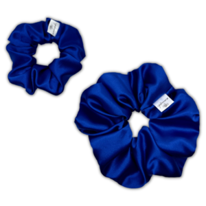 Royal blue XL satin scrunchie - ύφασμα, για τα μαλλιά, λαστιχάκια μαλλιών, σατεν scrunchies, satin scrunchie - 3