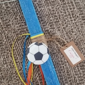 Αρωματική προσωποποιημενη μπλε λαμπάδα 32 εκ με plexiglass μπάλα ποδοσφαίρου - αγόρι, λαμπάδες, για παιδιά, για εφήβους, σπορ και ομάδες - 5