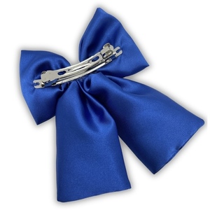 Royal blue satin bow - ύφασμα, φιόγκος, για τα μαλλιά, hair clips - 3