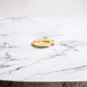 Χειροποίητο δαχτυλίδι από ασήμι με πράσινα ζιρκόν|Green Zircon - ασήμι, ημιπολύτιμες πέτρες, βεράκια, σταθερά, φθηνά
