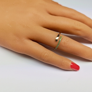 Χειροποίητο δαχτυλίδι από ασήμι με πράσινα ζιρκόν|Green Zircon - ασήμι, ημιπολύτιμες πέτρες, βεράκια, σταθερά, φθηνά - 2