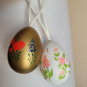 Αυγουλάκια διακοσμητικά, ζωγραφισμένα στο χέρι - λουλούδια, διακοσμητικά - 4