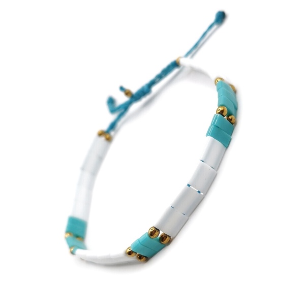 Aegean bracelet, βραχιολι miyuki - ημιπολύτιμες πέτρες, χάντρες, χεριού, αυξομειούμενα - 4