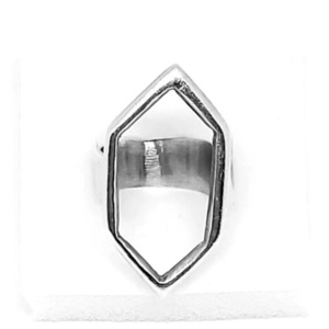 "Geom Ring" - ασήμι 925, γεωμετρικά σχέδια, σταθερά, μεγάλα - 3