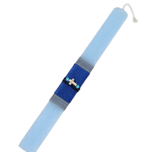 αντρική ή εφηβική λαμπάδα 30 cm , με σταυρουδάκι σε βραχιόλι - αγόρι, λαμπάδες, σταυρός, για ενήλικες, για εφήβους