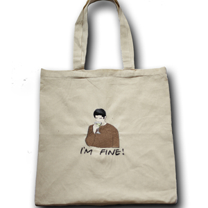 Πάνινη τσάντα Tote Bag με κέντημα Ross Geller - ύφασμα, ώμου, tote, πάνινες τσάντες