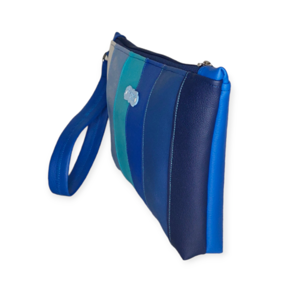 Clutch bag δερματίνη, color block Blue, δύο όψεων 25*17*5 cm - clutch, δερματίνη, χειρός, δώρα για γυναίκες, μικρές - 2