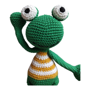 Χειροποίητο πλεκτό βατραχάκι 25cm - crochet, χειροποίητα, λούτρινα, amigurumi, πλεκτό ζωακι - 2