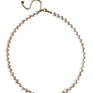 Perla necklace - μαργαριτάρι, μακριά, ατσάλι, μεγάλα