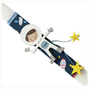 Λαμπάδα "Αστροναύτης" με το όνομα του παιδιού, 30εκ - αγόρι, λαμπάδες, για παιδιά, πύραυλοι - 4