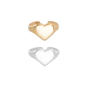 Δαχτυλίδι Αυξομειούμενο Επίχρυσο ''Heart'' - επιχρυσωμένα, ορείχαλκος, καρδιά, boho, αυξομειούμενα - 2