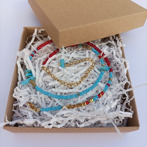 Summer necklace - τσόκερ, χάντρες, κοντά, ατσάλι, μπλε χάντρα - 3